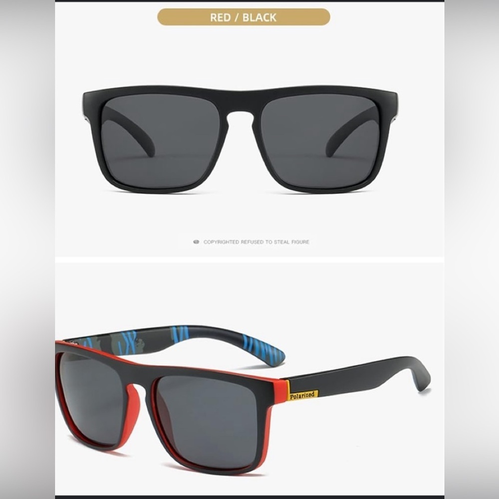 🔥NEW Polarized UV protection Sunglasses - Black & Red Sporty Style - unisex